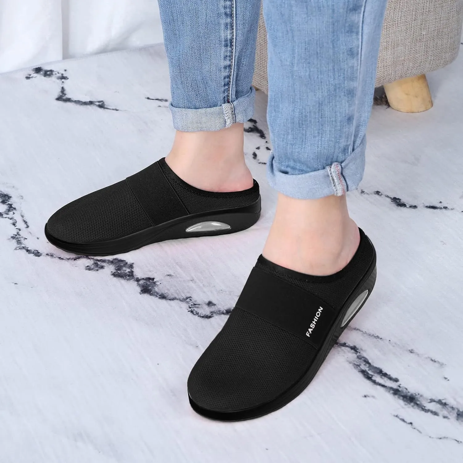 Womens Tennis Slipper Sneakers Breathable Fitness Shoes Slingback Lightweight Running Shoes Casual Platform Gym Sports Slip-Ons Mesh Spring Slippers 2025