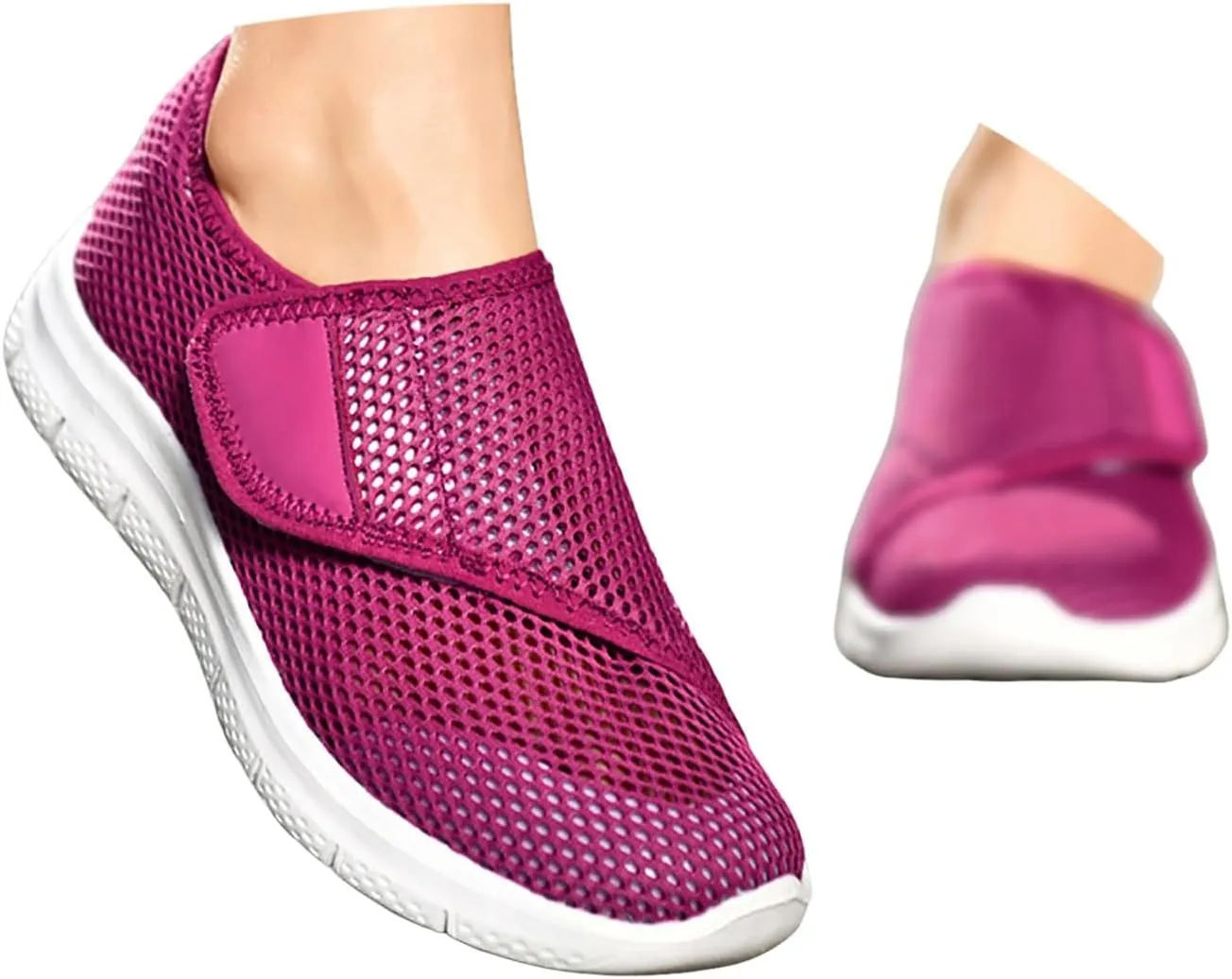 Womens Ultra Breathable Mesh Shoes with Adjustable Strap,Summer Quick Drying Wading Water Shoes,Non Slip Lightweight Hiking Sneaker for Women Barefoot Indoor Fitness Sneaker Breathable Comfy Barefoot