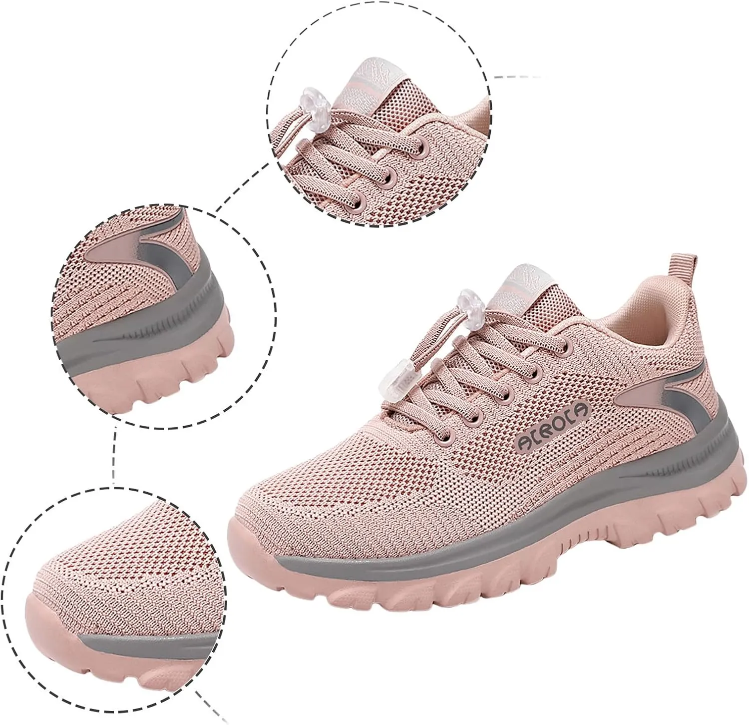 Womens Walking Shoes Slip on Comfy Knitted Non Slip Vintage Wide Running Shoes Breathable Mesh Gym Jogging Outdoor Shoes Ladies 2024 Fashion Sneakers