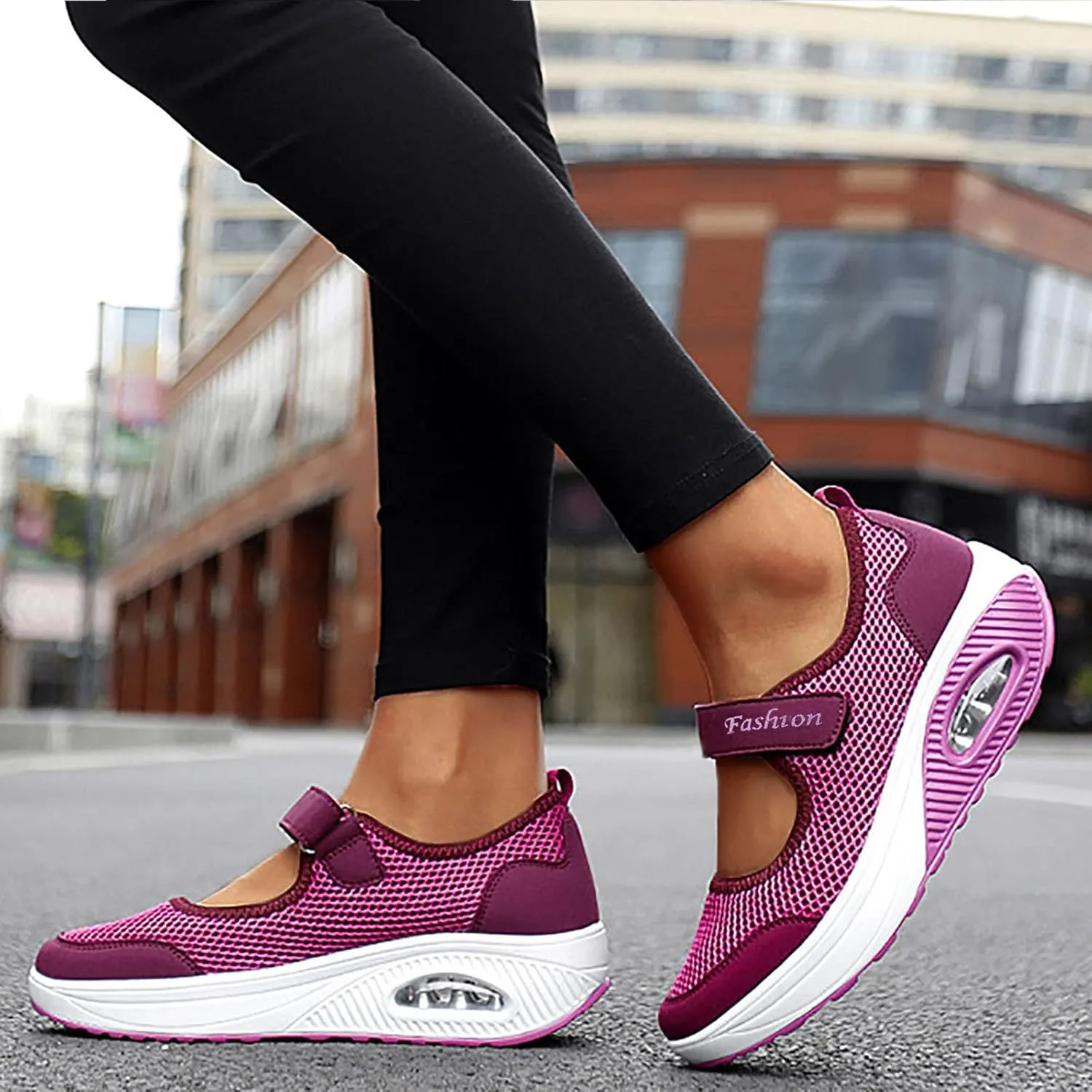 Women's Walking Shoes,Orthotic Walking Sneakers Wide Width Non-Slip Adjustable Breathable Comfortable Lightweight Shoes