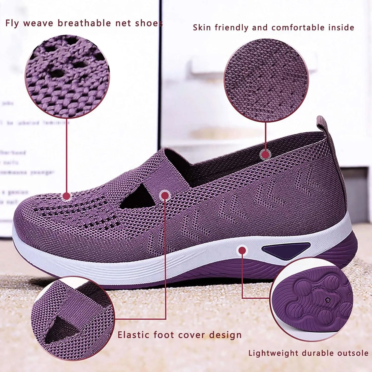 Women's Woven Orthopedic Breathable Soft Shoes Mens Running Shoes Jogging Women Shoes Casual Walking Sneakers Platform Tennis Shoe White Loafers