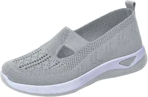Women's Woven Orthopedic Breathable Soft Shoes Mens Running Shoes Jogging Women Shoes Casual Walking Sneakers Platform Tennis Shoe White Loafers