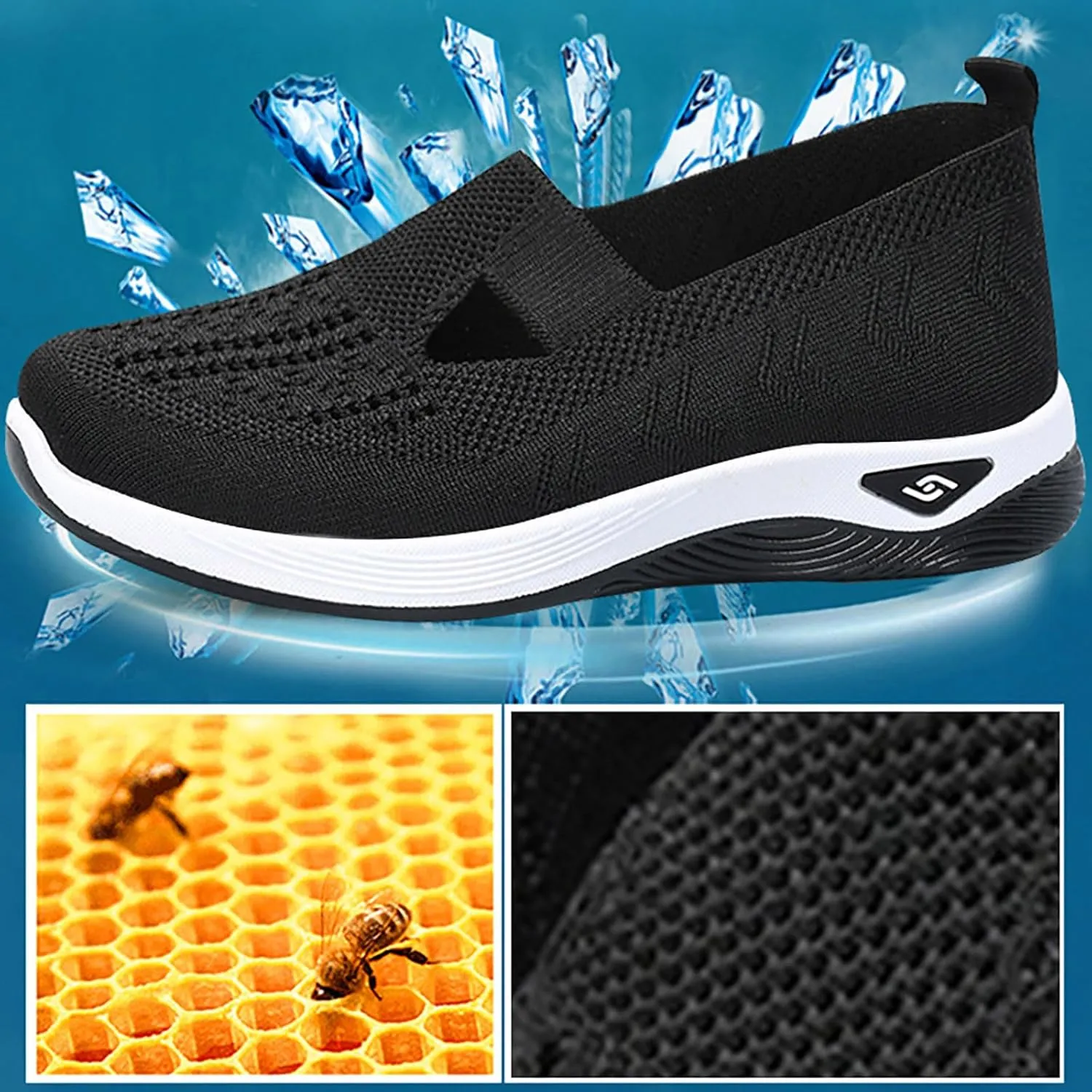 Women's Woven Orthopedic Breathable Soft Shoes Mens Running Shoes Jogging Women Shoes Casual Walking Sneakers Platform Tennis Shoe White Loafers