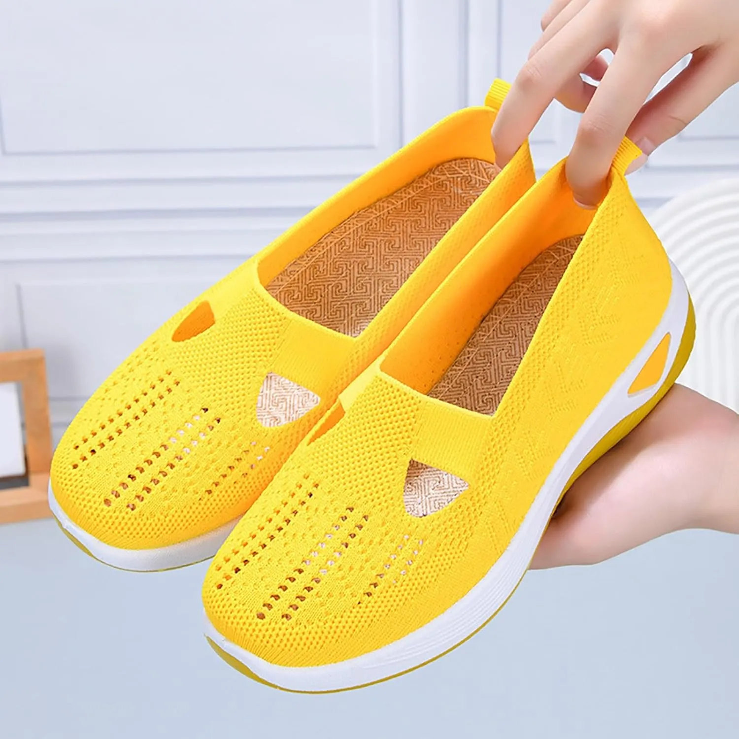Women's Woven Orthopedic Breathable Soft Walking Womens Tennis Shoes Lether Shoes Dressy Casual Walking Sneakers Waterproof Tennis Shoe Loafers Shoe
