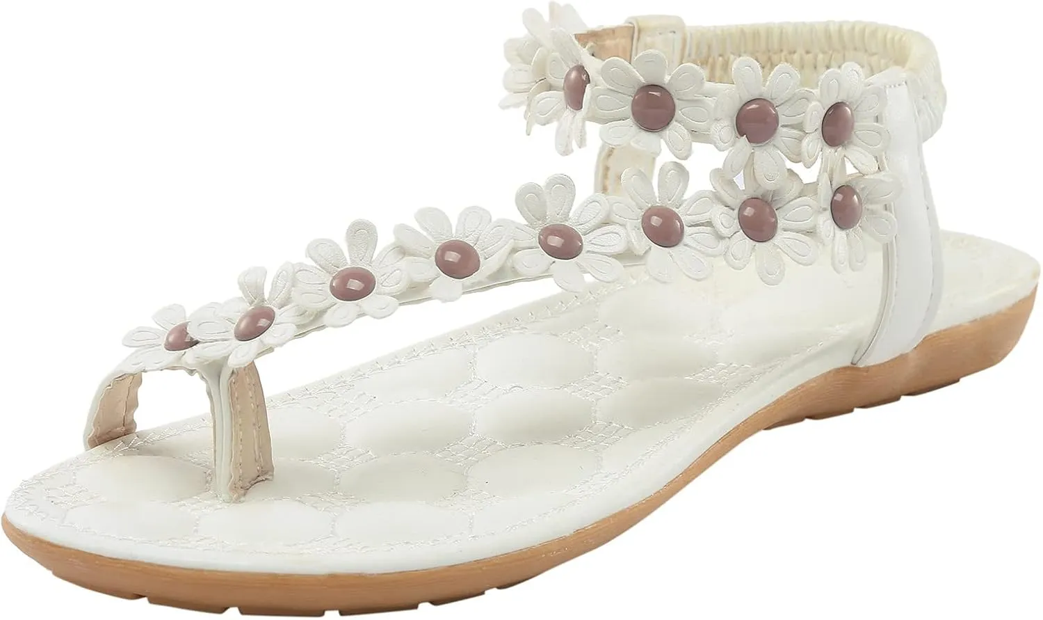 Women's Yoga Mat Bohemian Sandals Rhinestone Open Toe Slip on Casual Sandal Fashion Flat Sandals for Women