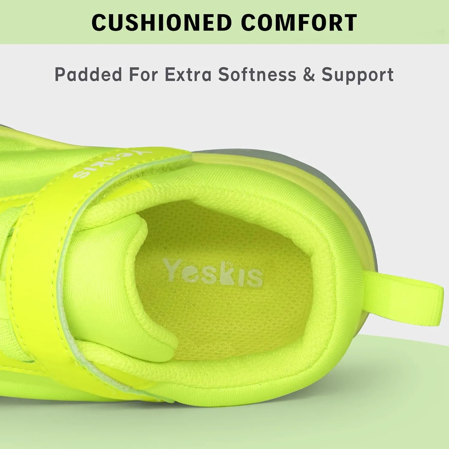 YESKIS Boys Girls Light Up Shoes with Switch 3 Lighting Modes Fizzzy Big Kids LED Running Tennis Sneakers for Toddler Little and Big Kid
