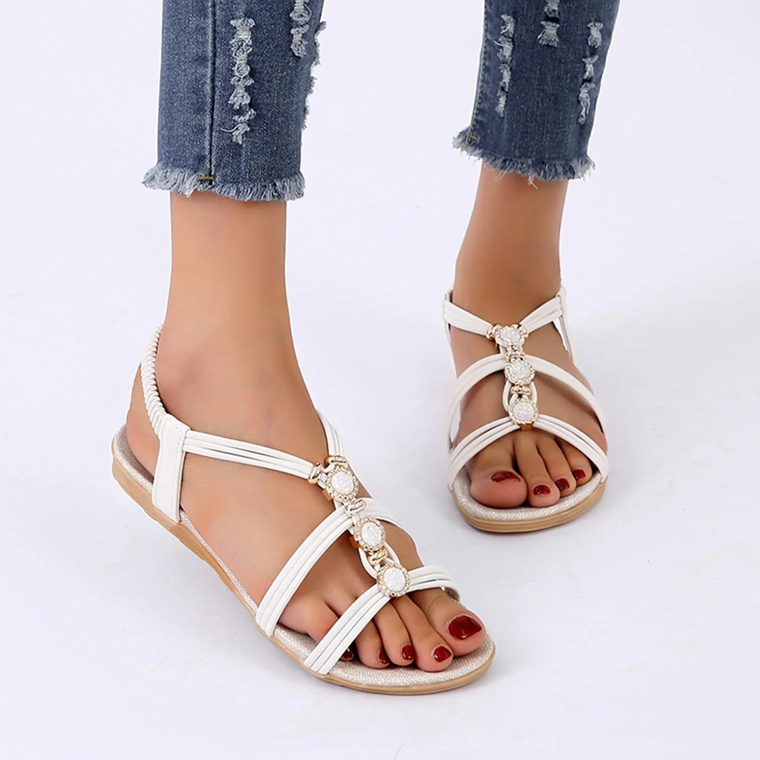 Yoga Mat Comfortable Flat Sandal for Women Versatile Casual Work Summer Shoes Plantar Fasciitis Sandals