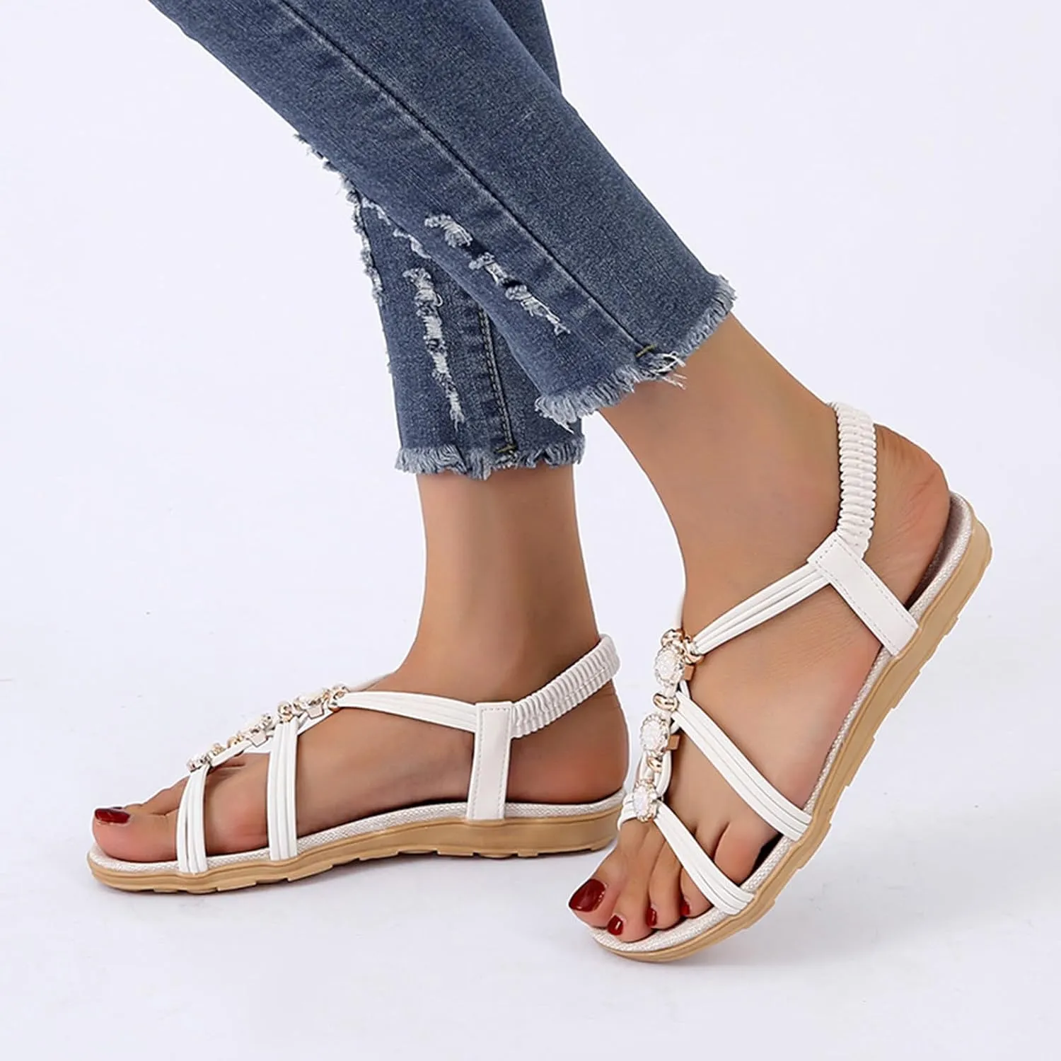 Yoga Mat Comfortable Flat Sandal for Women Versatile Casual Work Summer Shoes Plantar Fasciitis Sandals