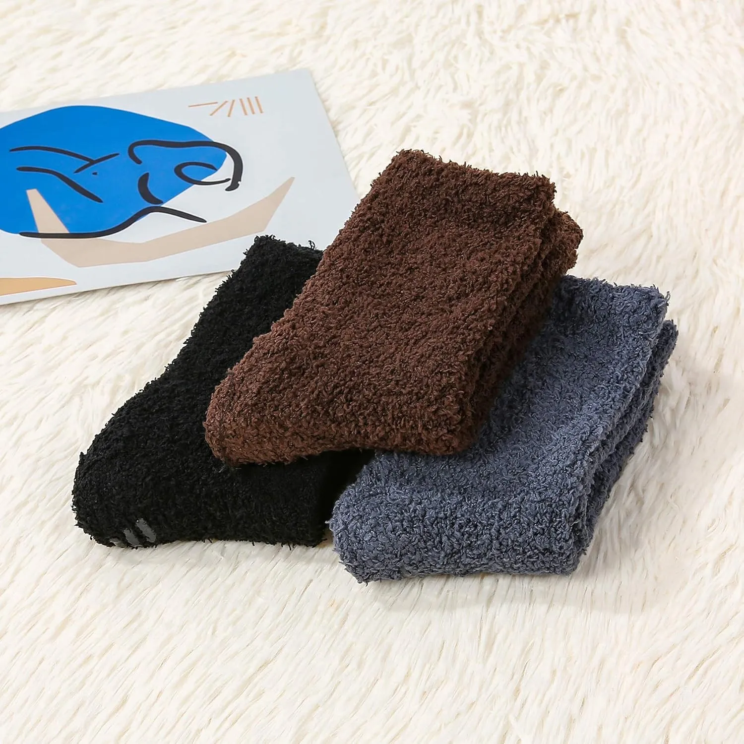 Zando Comfy Fleece Socks - Winter Grip Socks, Cozy Gifts for Women & Elderly