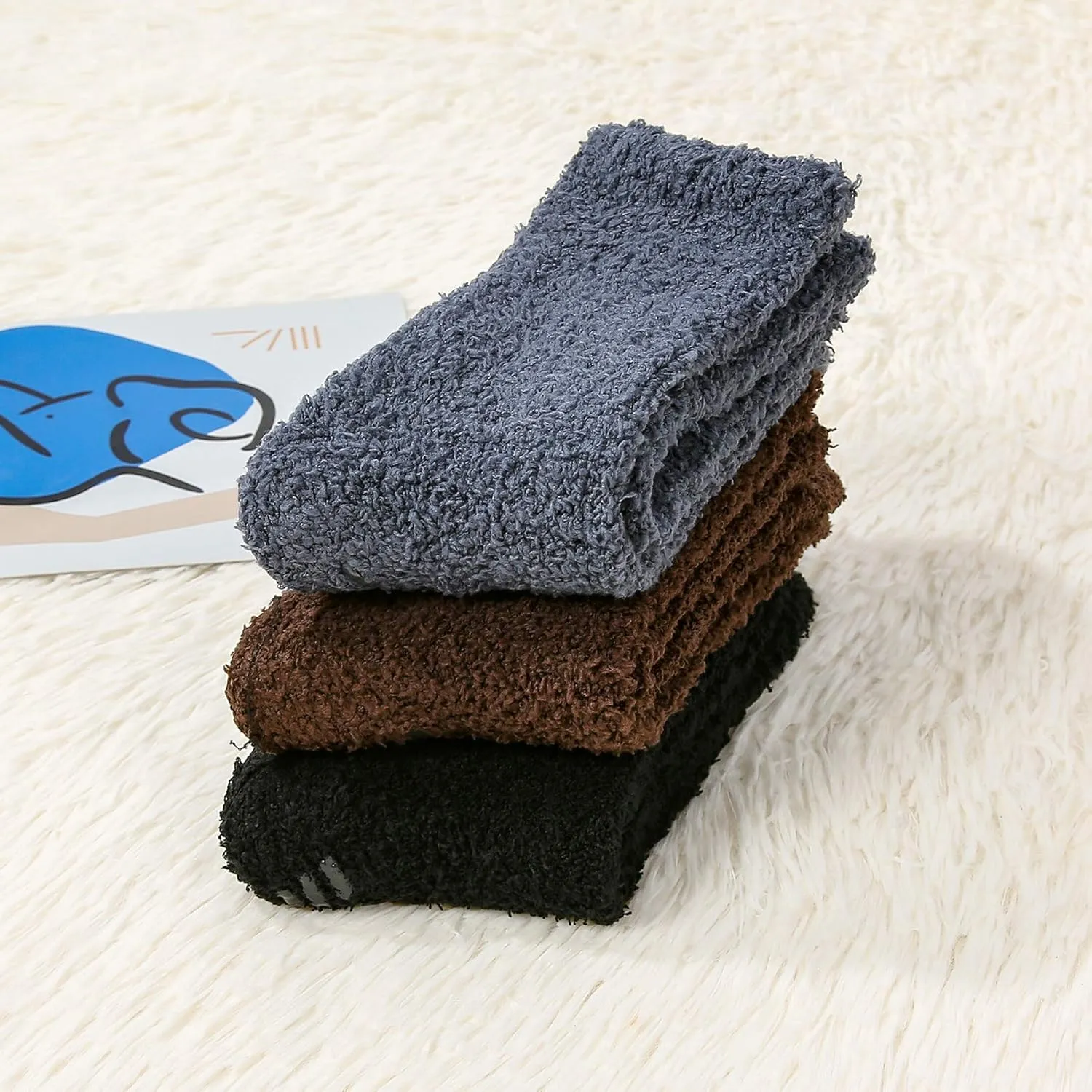Zando Comfy Fleece Socks - Winter Grip Socks, Cozy Gifts for Women & Elderly
