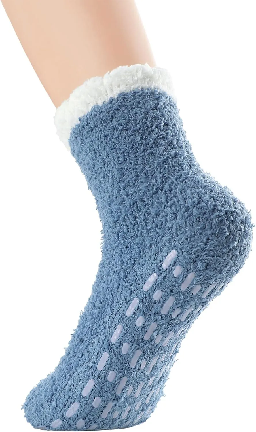 Zando Comfy Fleece Socks - Winter Grip Socks, Cozy Gifts for Women & Elderly