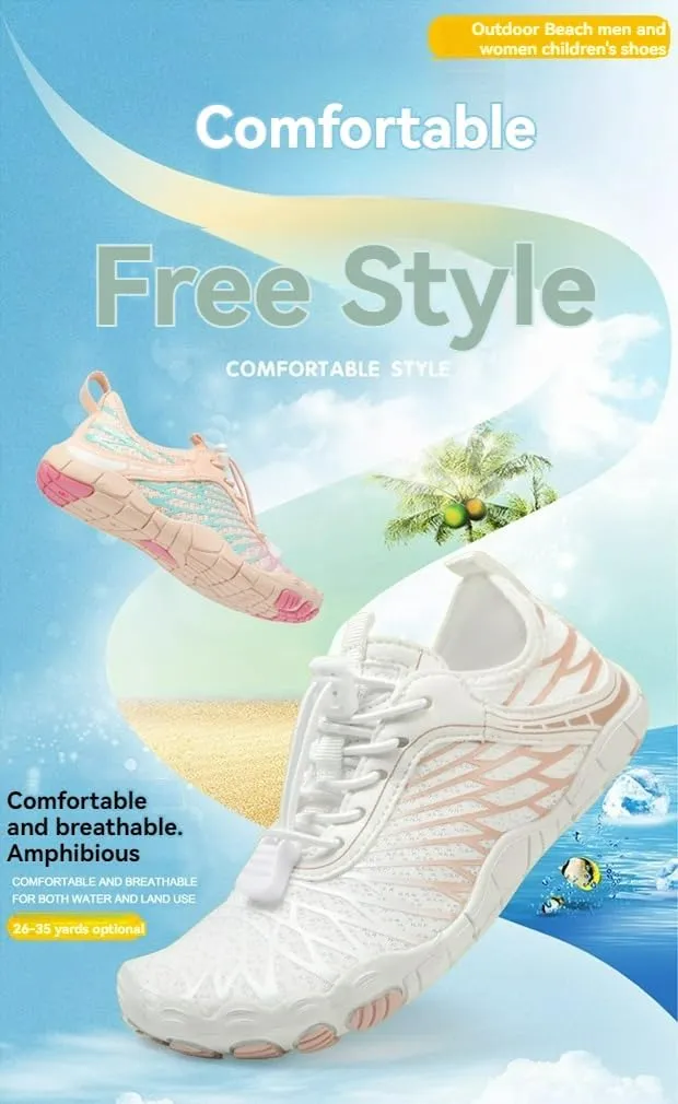 ZWRXW Barefoot Shoes Kids Boys Girls Toddler Shoes Wide Toe Box and Quick-Dry Sand Toddler Breathable Sneakers Tennis Non-Slip Hiking Footwear Comfort Anti-Slip Walking Sneakers