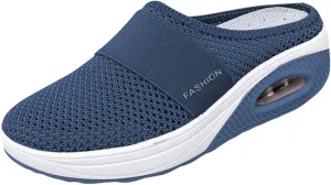 ZWRXW Mules for Womens Mens Walking Mules Sneakers Open Back Slip On Shoes with Arch Support Comfort Walking Shoes Breathable Slippers Closed Toe Slides Outdoor Casual Non Slip Orthopedic Sneakers
