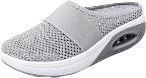 ZWRXW Mules for Womens Mens Walking Mules Sneakers Open Back Slip On Shoes with Arch Support Comfort Walking Shoes Breathable Slippers Closed Toe Slides Outdoor Casual Non Slip Orthopedic Sneakers