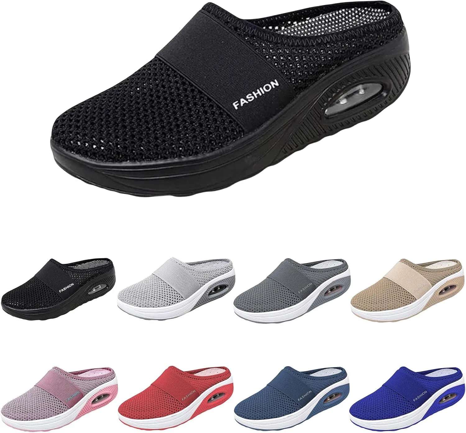 ZWRXW Mules for Womens Mens Walking Mules Sneakers Open Back Slip On Shoes with Arch Support Comfort Walking Shoes Breathable Slippers Closed Toe Slides Outdoor Casual Non Slip Orthopedic Sneakers