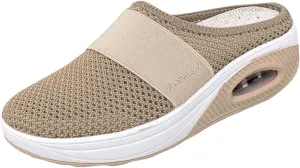 ZWRXW Mules for Womens Mens Walking Mules Sneakers Open Back Slip On Shoes with Arch Support Comfort Walking Shoes Breathable Slippers Closed Toe Slides Outdoor Casual Non Slip Orthopedic Sneakers