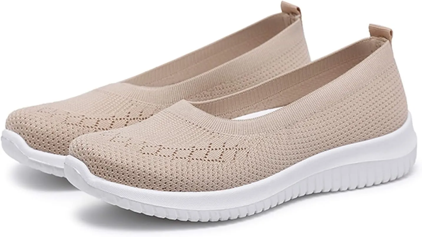 ZWRXW Sneakers for Women Walking Shoes Slip On Sneakers Non Slip Walking Breathable Mesh Work Casual Lightweight Tennis Workout Shoes Orthopedic Breathable Soft Shoe
