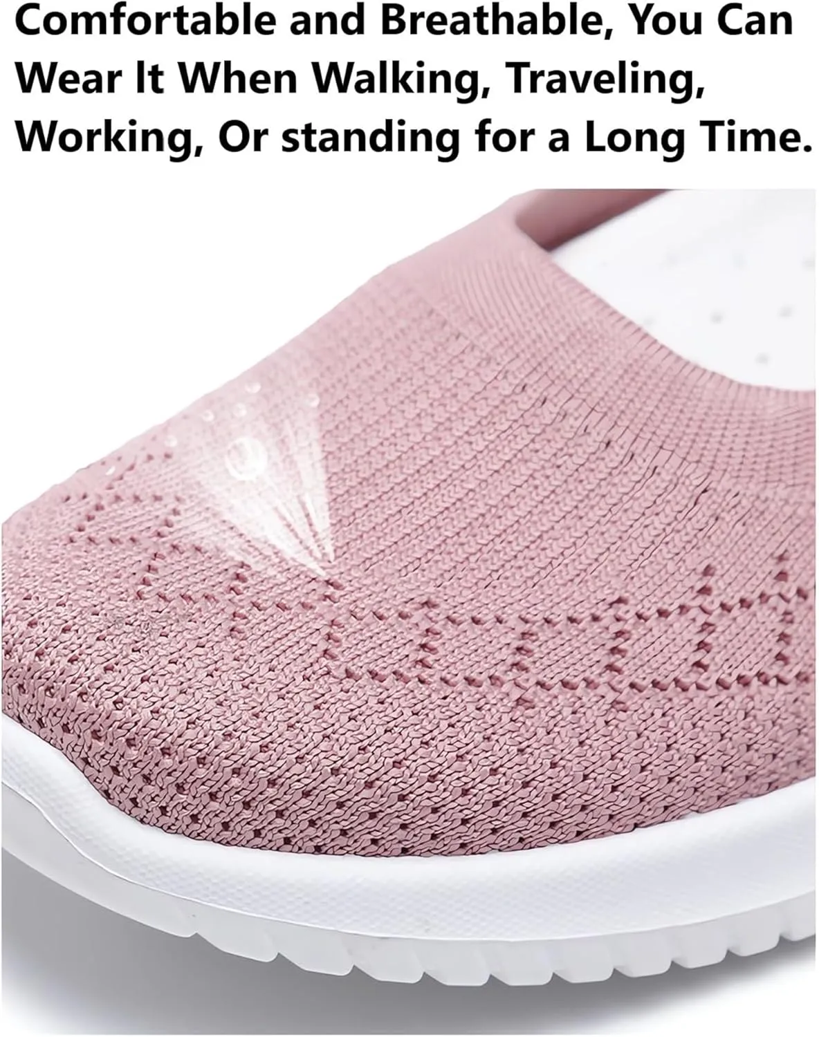 ZWRXW Sneakers for Women Walking Shoes Slip On Sneakers Non Slip Walking Breathable Mesh Work Casual Lightweight Tennis Workout Shoes Orthopedic Breathable Soft Shoe