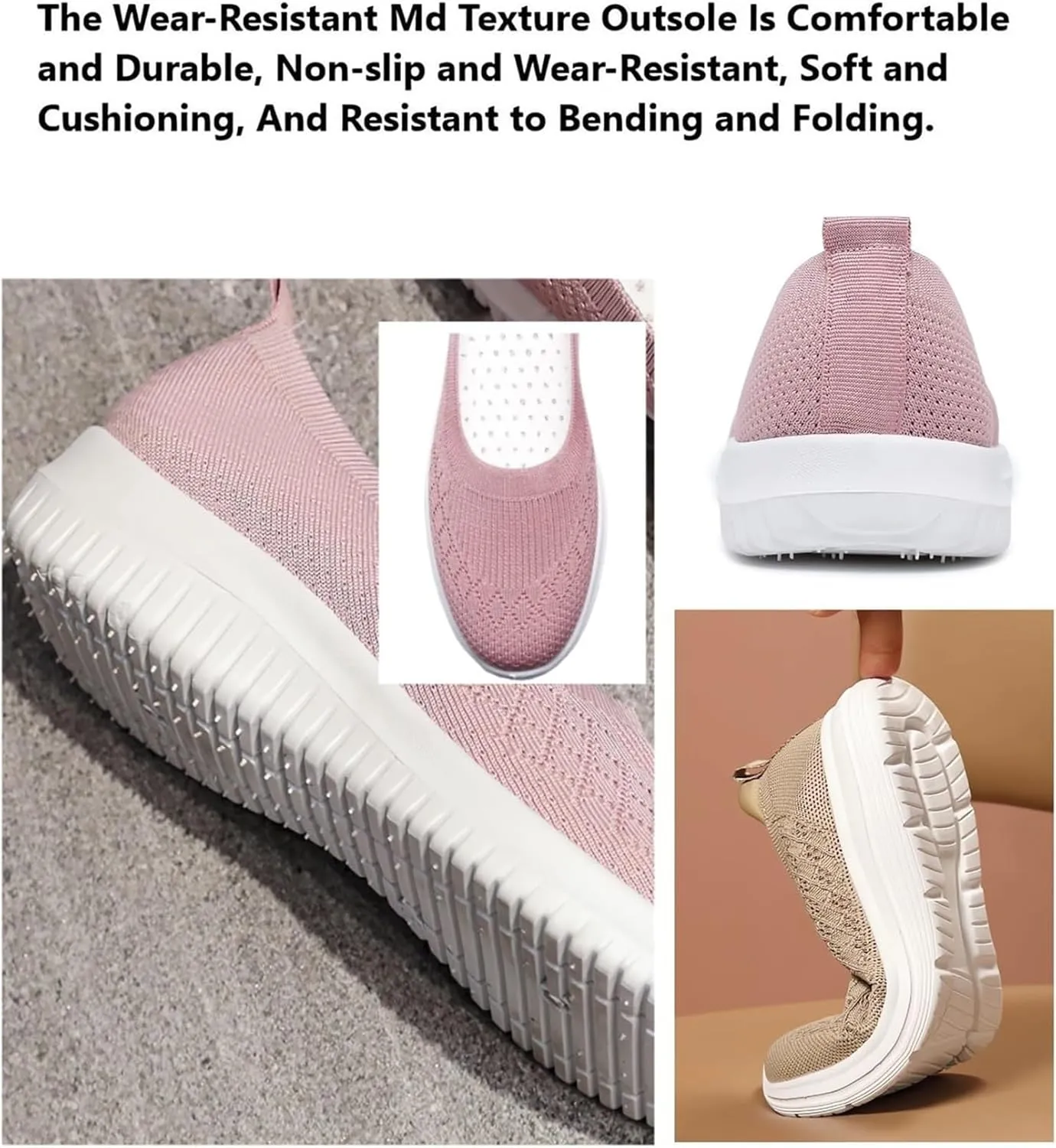ZWRXW Sneakers for Women Walking Shoes Slip On Sneakers Non Slip Walking Breathable Mesh Work Casual Lightweight Tennis Workout Shoes Orthopedic Breathable Soft Shoe