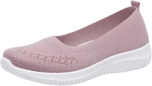 ZWRXW Sneakers for Women Walking Shoes Slip On Sneakers Non Slip Walking Breathable Mesh Work Casual Lightweight Tennis Workout Shoes Orthopedic Breathable Soft Shoe